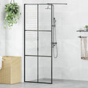 vidaXL Walk-in Shower Screen 80x195 cm ESG Glass Transparent and Black