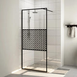 vidaXL Inloopdouchewand 80x195 cm ESG-glas transparant en zwart