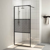 vidaXL Inloopdouchewand 80x195 cm ESG-glas transparant en zwart