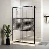 vidaXL Inloopdouchewand 80x195 cm ESG-glas transparant en zwart
