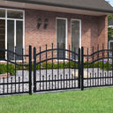 vidaXL Spear Top Garden Gate Black 103x75 cm Powder-Coated Steel