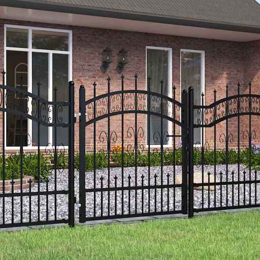 vidaXL Spear Top Garden Gate Black 103x75 cm Powder-Coated Steel