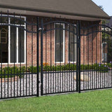 vidaXL Spear Top Garden Gate Black 103x75 cm Powder-Coated Steel