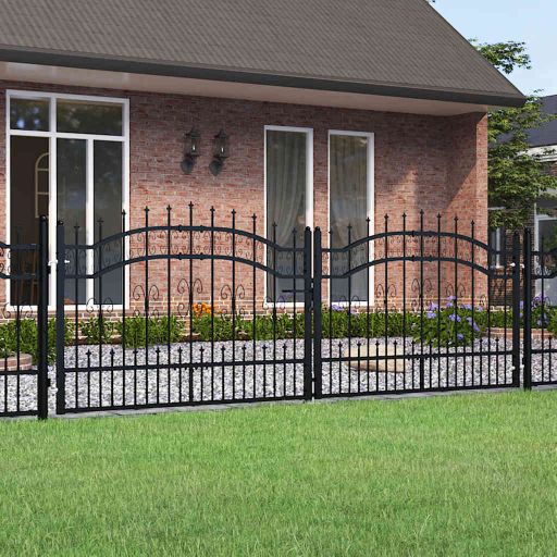 vidaXL Spear Top Garden Gate Black 103x75 cm Powder-Coated Steel
