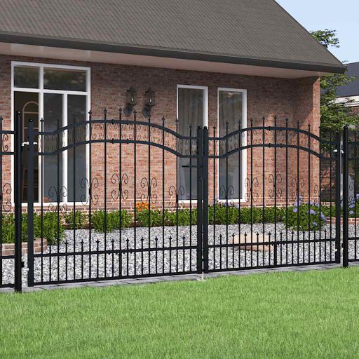 vidaXL Spear Top Garden Gate Black 103x75 cm Powder-Coated Steel