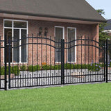 vidaXL Spear Top Garden Gate Black 103x75 cm Powder-Coated Steel