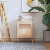 vidaXL Kastdeur met lamellen 39,5x39,4 cm massief grenenhout