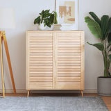 vidaXL Kastdeur met lamellen 39,5x39,4 cm massief grenenhout