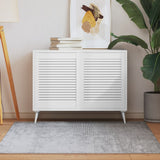 vidaXL Kastdeur met lamellen 39,5x39,4 cm massief grenenhout