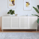 vidaXL Kastdeur met lamellen 39,5x39,4 cm massief grenenhout