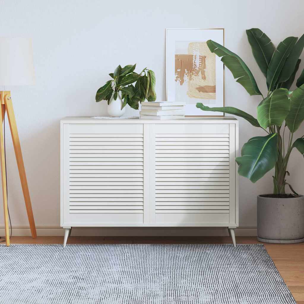 vidaXL Kastdeur met lamellen 39,5x39,4 cm massief grenenhout