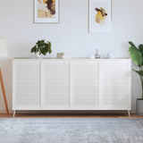 vidaXL Kastdeur met lamellen 39,5x39,4 cm massief grenenhout