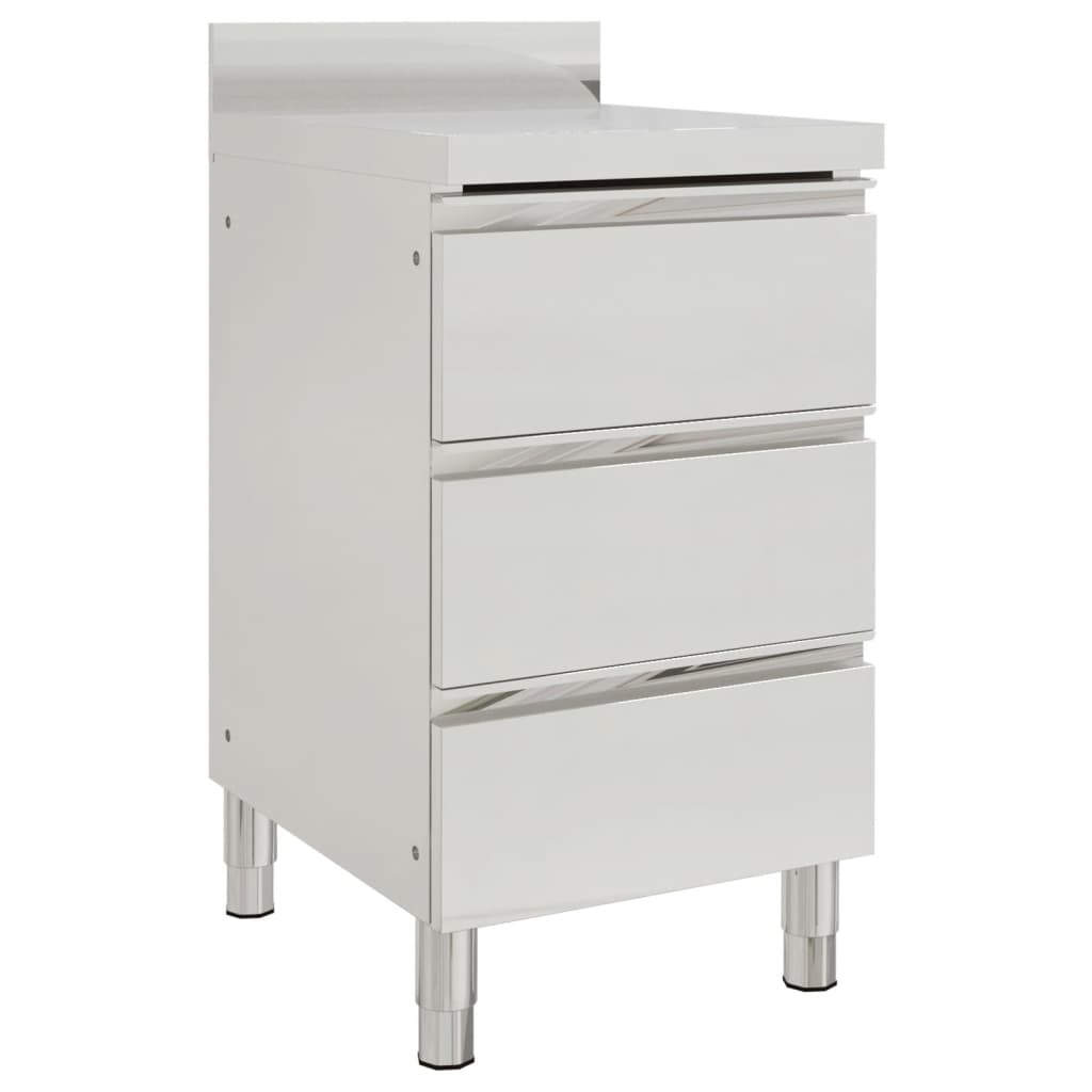 vidaXL Commercial Kitchen Cabinet with 2 Drawers 50x60x96 cm