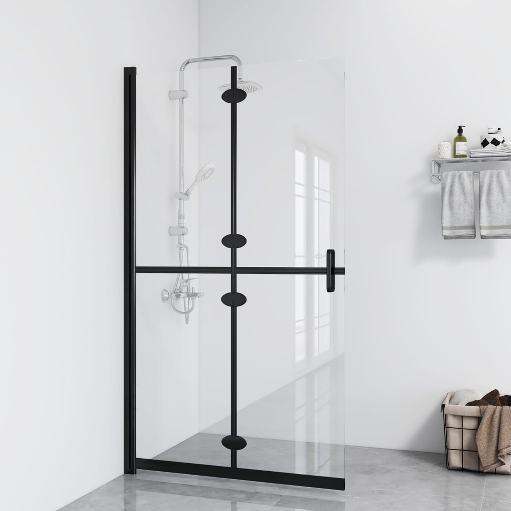 vidaXL Inloopdouchewand inklapbaar 70x190 cm ESG-verre transparent
