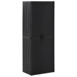 vidaXL Garden Storage Cabinet 65x45x88 cm polypropylene rattan black