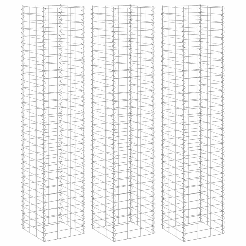 vidaXL Gabion plantenbakken 3 st verhoogd 30x30x50 cm ijzer