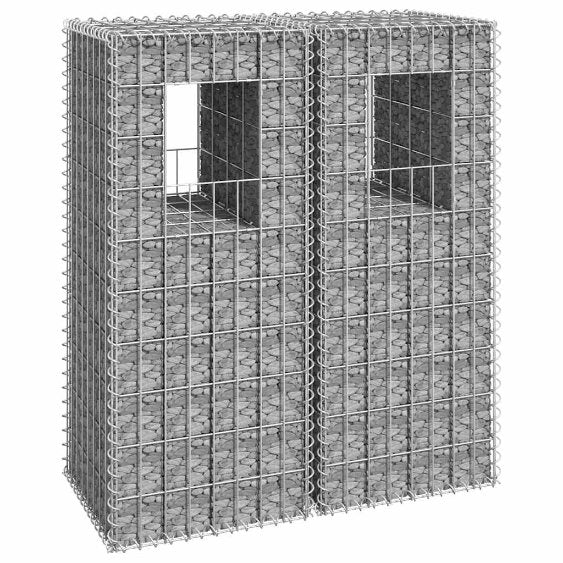 vidaXL Gabion poles 2 pcs 40x40x60 cm iron