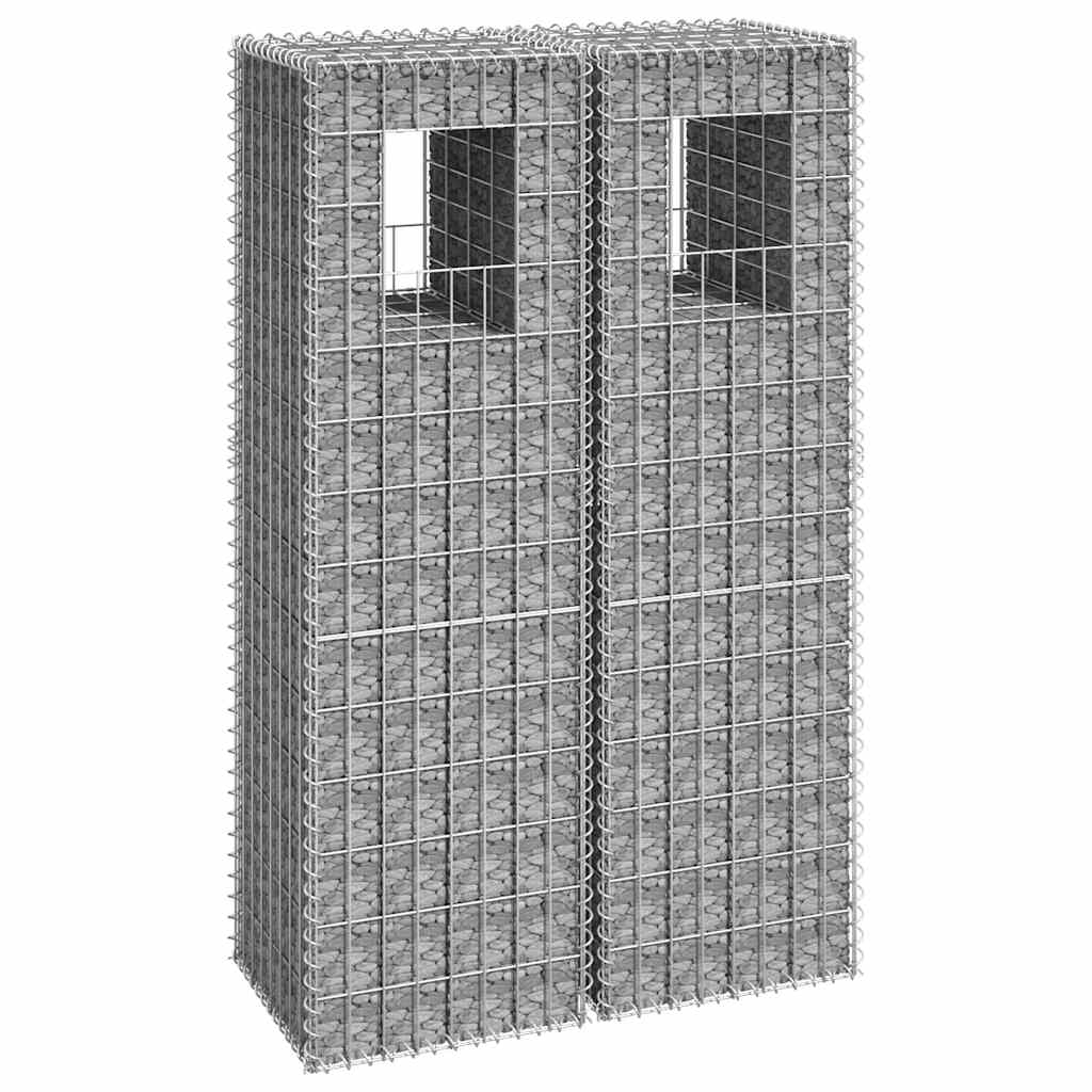 vidaXL Gabion poles 2 pcs 40x40x60 cm iron
