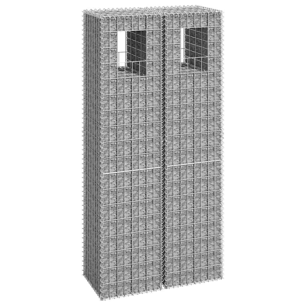 vidaXL Gabion poles 2 pcs 40x40x60 cm iron