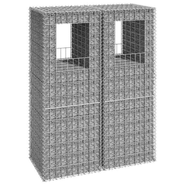 vidaXL Gabion poles 2 pcs 40x40x60 cm iron