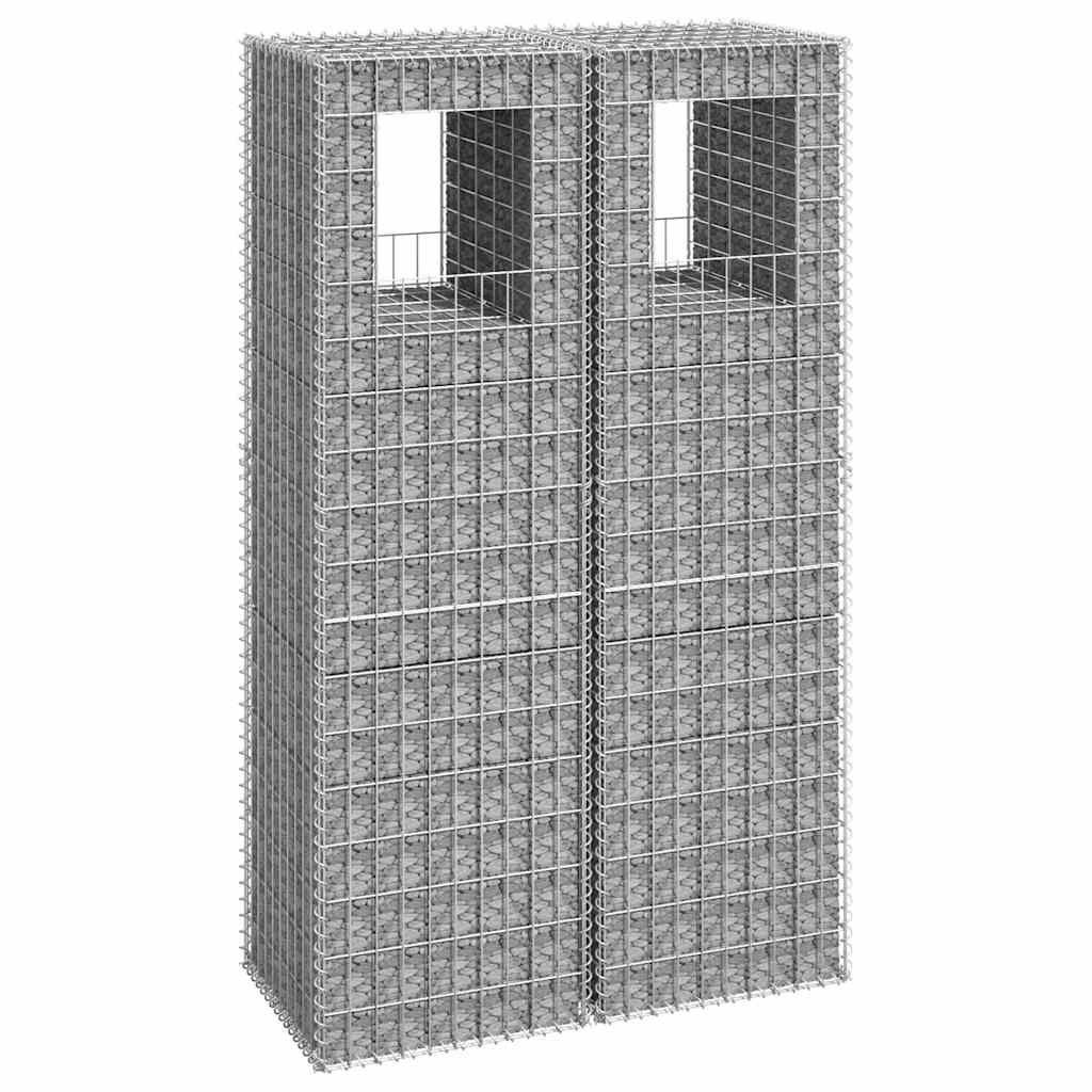 vidaXL Gabion poles 2 pcs 40x40x60 cm iron