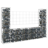 vidaXL Schanskorf U-vormig met 2 palen 140x20x100 cm ijzer