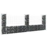 vidaXL Schanskorf U-vormig met 2 palen 140x20x100 cm ijzer