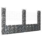 vidaXL Schanskorf U-vormig met 2 palen 140x20x100 cm ijzer