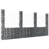 vidaXL Schanskorf U-vormig met 2 palen 140x20x100 cm ijzer