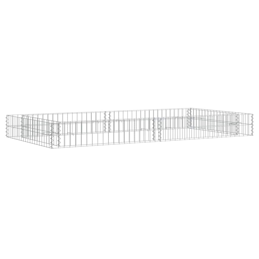 vidaXL Raised Gabion Planter 100x100x20 cm Galvanized Steel