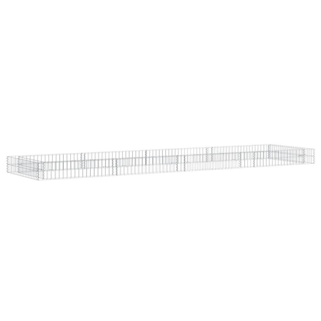 vidaXL Raised Gabion Planter 100x100x20 cm Galvanized Steel