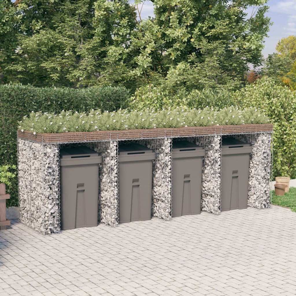 vidaXL Gabion bin surround 192x91x120 cm galvanized iron