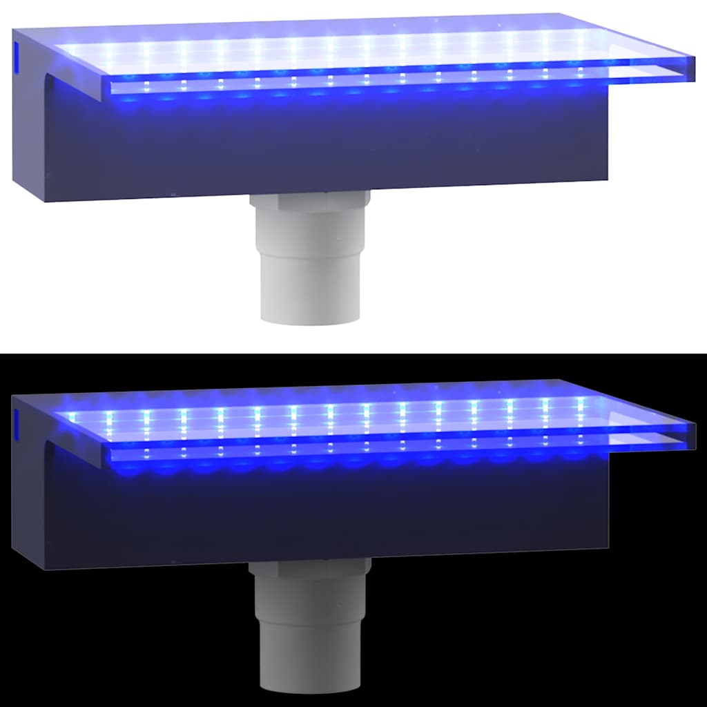 vidaXL Watervaloverlaat met RGB LED's 60 cm acryl