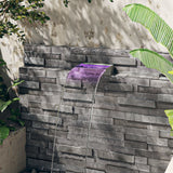 vidaXL Waterfall Spillway with RGB LEDs 30 cm Stainless Steel