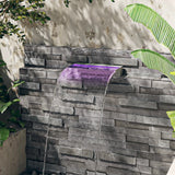 vidaXL Waterfall Spillway with RGB LEDs 30 cm Stainless Steel