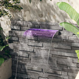 vidaXL Waterfall Spillway with RGB LEDs 30 cm Stainless Steel
