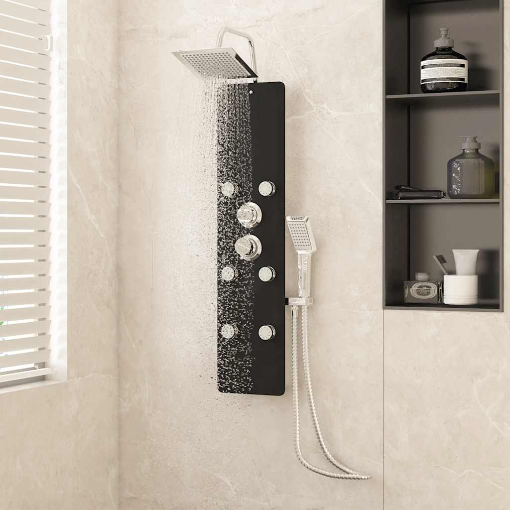 vidaXL Shower Panel 25x47.5x130 cm Glass White