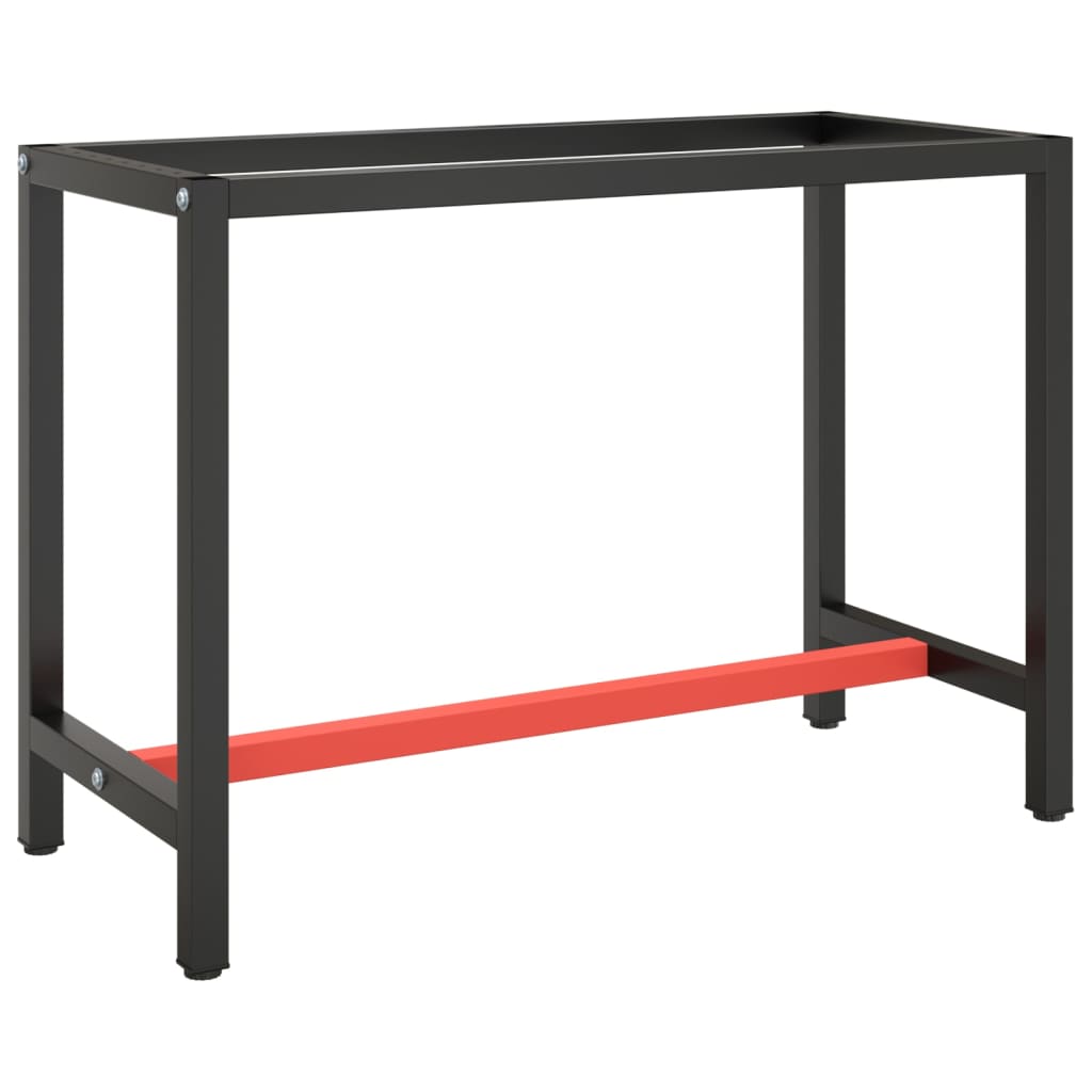 vidaXL Werkbankframe 80x57x79 cm metaal zwart en rood