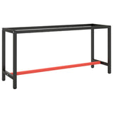 vidaXL Werkbankframe 80x57x79 cm metaal zwart en rood