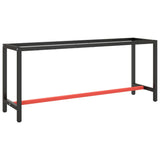 vidaXL Werkbankframe 80x57x79 cm metaal zwart en rood