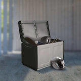 vidaXL Tuinbox 130 L 54x53x57 cm donkergrijs en zwart