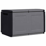 vidaXL Tuinbox 130 L 54x53x57 cm donkergrijs en zwart