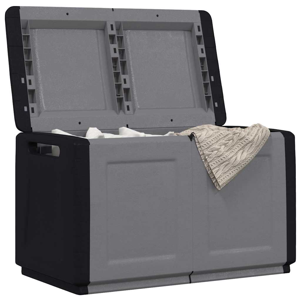 vidaXL Tuinbox 130 L 54x53x57 cm donkergrijs en zwart