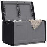 vidaXL Tuinbox 130 L 54x53x57 cm donkergrijs en zwart