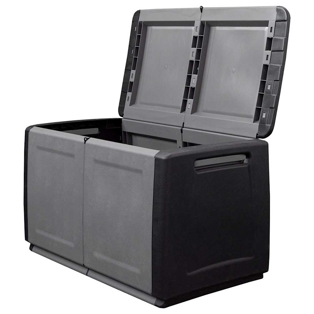 vidaXL Tuinbox 130 L 54x53x57 cm donkergrijs en zwart