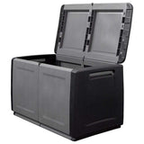 vidaXL Tuinbox 130 L 54x53x57 cm donkergrijs en zwart