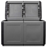 vidaXL Tuinbox 130 L 54x53x57 cm donkergrijs en zwart