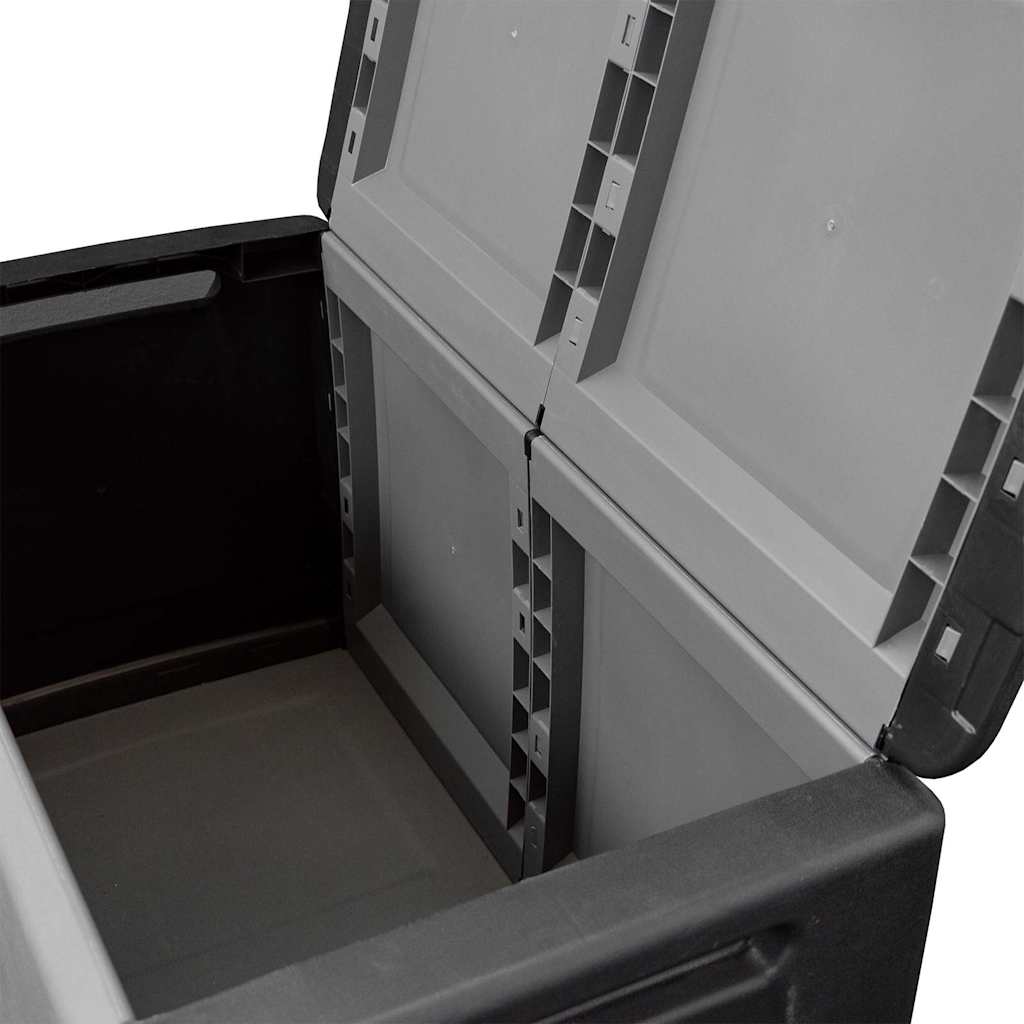 vidaXL Tuinbox 130 L 54x53x57 cm donkergrijs en zwart