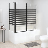 vidaXL Striped Shower Screen 120x68x130 cm Tempered Glass