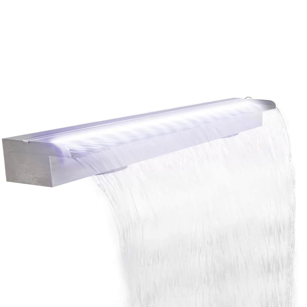 vidaXL Zwembadwaterval rechthoekig 30 cm roestvrij staal